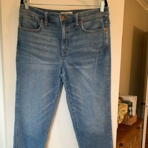 Madewell straight leg stovepipe jeans in Euclid wash | 31 petite